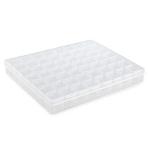 " Gamma" Органайзер пластиковый для бисера с ячейками 56 шт. ОМ- 056 пластик 21 x 17. 5 x 2. 6 см прозрачный